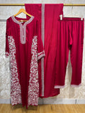 Ready To Wear Viral Long Kaftan Suit With Beautiful Embroidery Thread And Sequence Work And Mirror