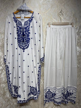 Ready To Wear White Rayon Satin Kurti Palazo With Dupatta