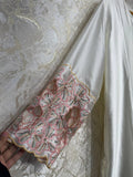 Ready To Wear White Natural Crep Silk Embroidery Kurti Farshi Salwar With Dupatta