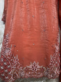 Ready To Wear Peach IMP Crunchy Silk Embroidery Kurti Farshi Salwar With Dupatta