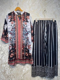 Ready To Wear Floral IMP Rayon Satin Turkish Kurti Palazo