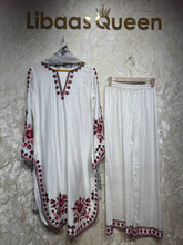 Ready To Wear White Black Rayon Satin Embroidery Kurti Palazo With Dupatta