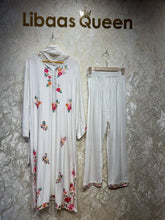 Ready To Wear White Rayon Satin Embroidery Kurti Pant With Dupatta