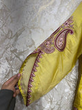 Ready To Wear Golden Yellow Crunchy Silk Kurti Farshi Salwar With Dupatta