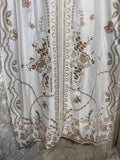 Ready To Wear White Wine Rayon Satin Embroidery Kurti Palazo With Dupatta