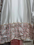 Ready To Wear White Natural Crep Silk Embroidery Kurti Farshi Salwar With Dupatta