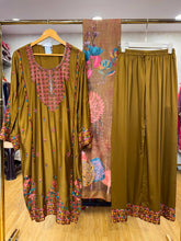 Ready To Wear Golden Dark Aqua Green Cream Purple Sky Blue IMP Rayon Cotton Kurti Palazo With Dupatta