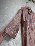 Ready To Wear Peach Black Maroon Rayon Satin Embroidery Farshi Salwar Kurti With Dupatta