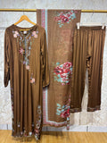 Ready To Wear Viral Long Kaftan Suit With Beautiful Embroidery Thread And Cut Work