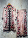 Ready To Wear Blush Pink IMP Rayon Satin Turkish Kurti Palazo