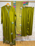 Ready To Wear Viral Long Kaftan Suit With Beautiful Embroidery Thread And Cut Work