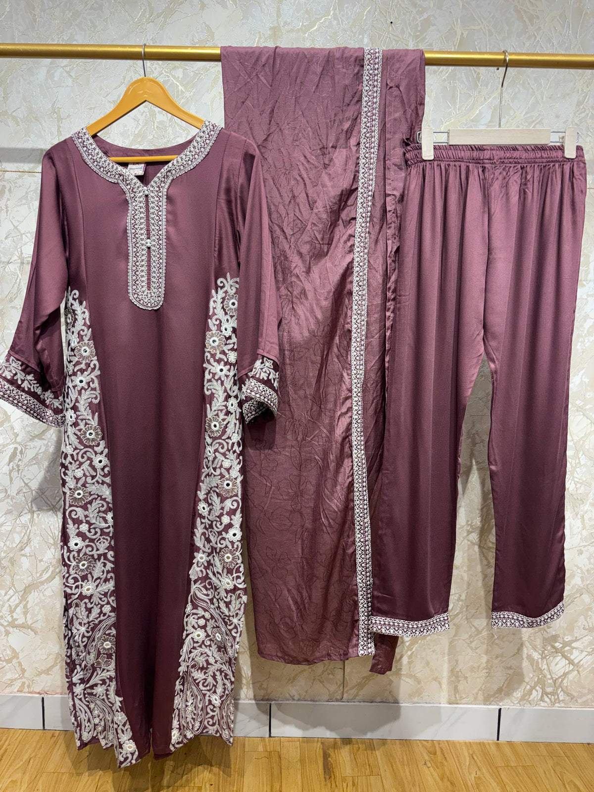 Ready To Wear Viral Long Kaftan Suit With Beautiful Embroidery Thread And Sequence Work And Mirror