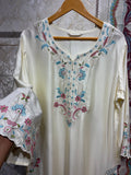 Ready To Wear Viral Long Kaftan Suit With Beautiful Embroidery Thread And Cut Work