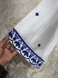 Ready To Wear White Rayon Satin Kurti Palazo With Dupatta