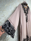 Ready To Wear Dusty Rose Black White Rayon Satin Embroidery Kurti Palazo With Dupatta