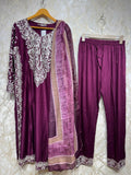 Ready To Wear Falsa Rayon Satin Embroidery Kurti Palazo With Dupatta