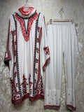 Ready To Wear Maroon White Purple Orange Rayon Satin Embroidery Kurti Palazo With Dupatta