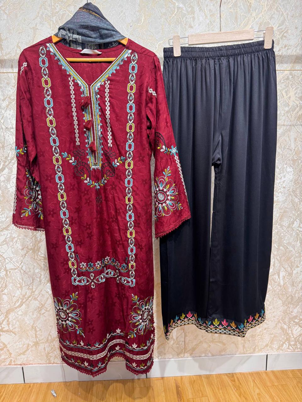 Ready To Wear Viral Suit With Beautiful Embroidery Thread And Cut Work Ready To Wear