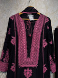 Ready To Wear Black Mustard Peacock Green Rayon Satin Embroidery Kurti Farshi Salwar With Dupatta