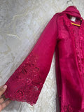 Ready To Wear Dark Pink Casio Chiffon Embroidery Kurti Pant With Dupatta