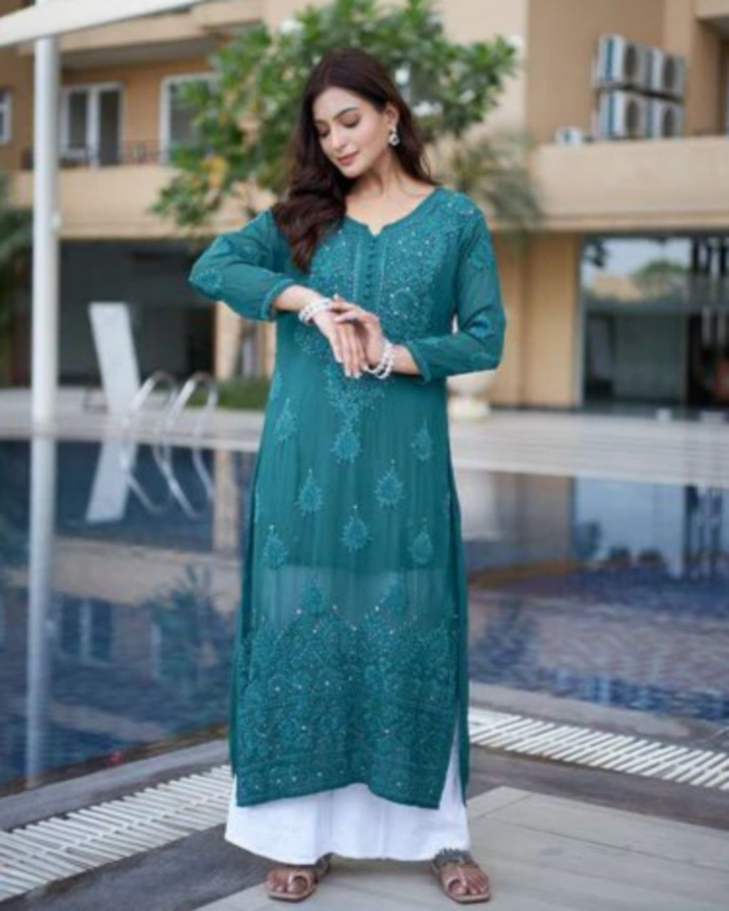 Ready To Wear Morpinch Soft Embroidery Work Palazo With Suit