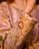 Ready To Wear Copper- Maroon Heavy Silk Embroidery Work Pant Suit With Dupatta