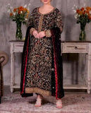 Ready To Wear Black Soft Georgette Embroidery Work Pakistani Suit With Dupatta