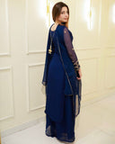 Exclusive Neavy Blue Soft Georgette Sequence Work Palazo Suit With Dupatta