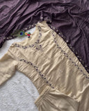 Exclusive Beige Roman Silk Hand Work Pant Suit With Dark Purple Dupatta