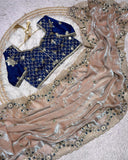 Ready To Wear Red , Blue , Green & Purple Silk Embroidery Work Saree With Blouse