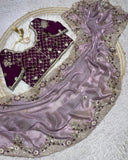 Ready To Wear Red , Blue , Green & Purple Silk Embroidery Work Saree With Blouse