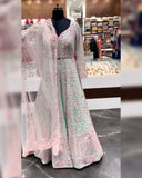 Ready To Wear Sky Soft Net Embroidery Work Lehenga Choli With Dupatta