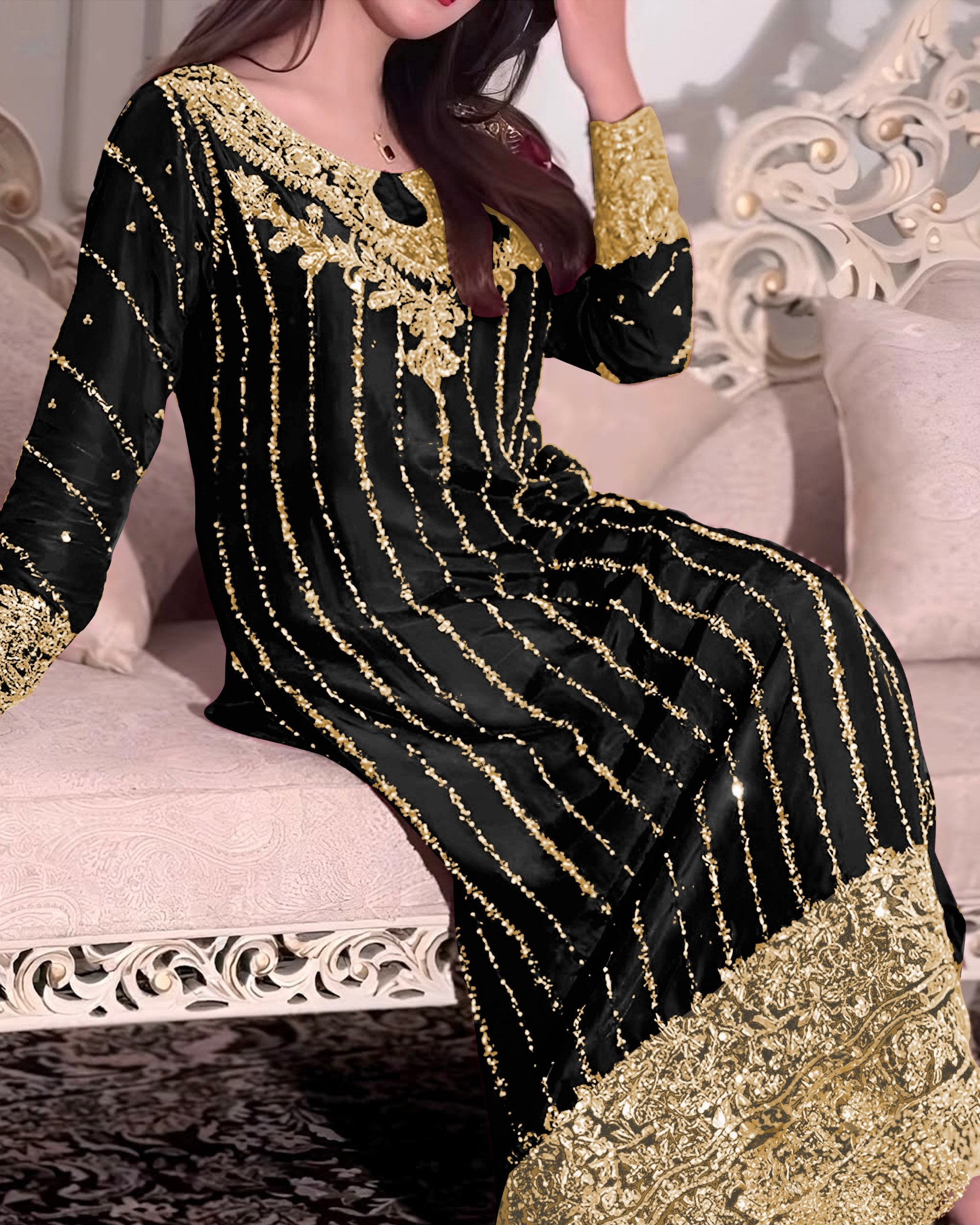 Exclusive Multi Chinon Silk Embroidery Work Pakistani Suit With Dupatta