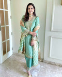 Ready To Wear Sea Green Silk Sequence Work Salwar Suit With Dupatta