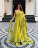 Ready To Wear Dhani Net Embroidery Work Lehenga Choli With Dupatta And Koti