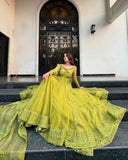 Ready To Wear Dhani Net Embroidery Work Lehenga Choli With Dupatta And Koti