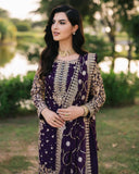 Ready To Wear Purple Soft Georgette Embroidery Work Pakistani Suit With Dupatta