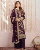 Ready To Wear Dark Purple Soft Georgette Embroidery Work Pakistani Suit With Dupatta