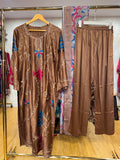 Ready To Wear Dusty Mauve Walnut Brown Sage Green White Black IMP Rayon Cotton Kurti Pant With Dupatta