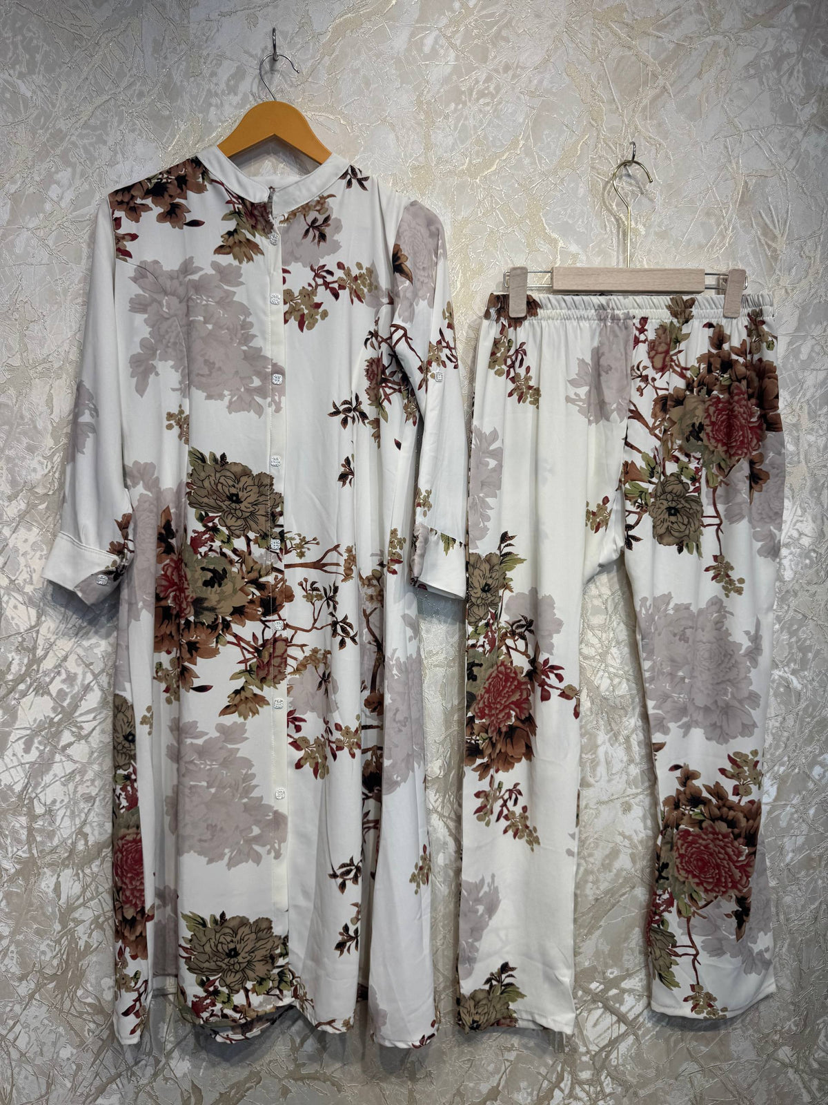 Ready To Wear White IMP Rayon Satin Turkish Kurti Palazo