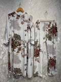 Ready To Wear White IMP Rayon Satin Turkish Kurti Palazo