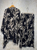 Ready To Wear Black Brwon IMP Rayon Satin Turkish Kaftan Palazo
