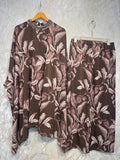 Ready To Wear Black Brwon IMP Rayon Satin Turkish Kaftan Palazo