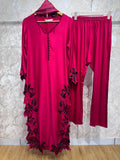 Ready To Wear Viral Long Kaftan Suit With Beautiful Embroidery Thread And Cut Work