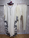 Ready To Wear Viral Long Kaftan Suit With Beautiful Embroidery Thread And Cut Work