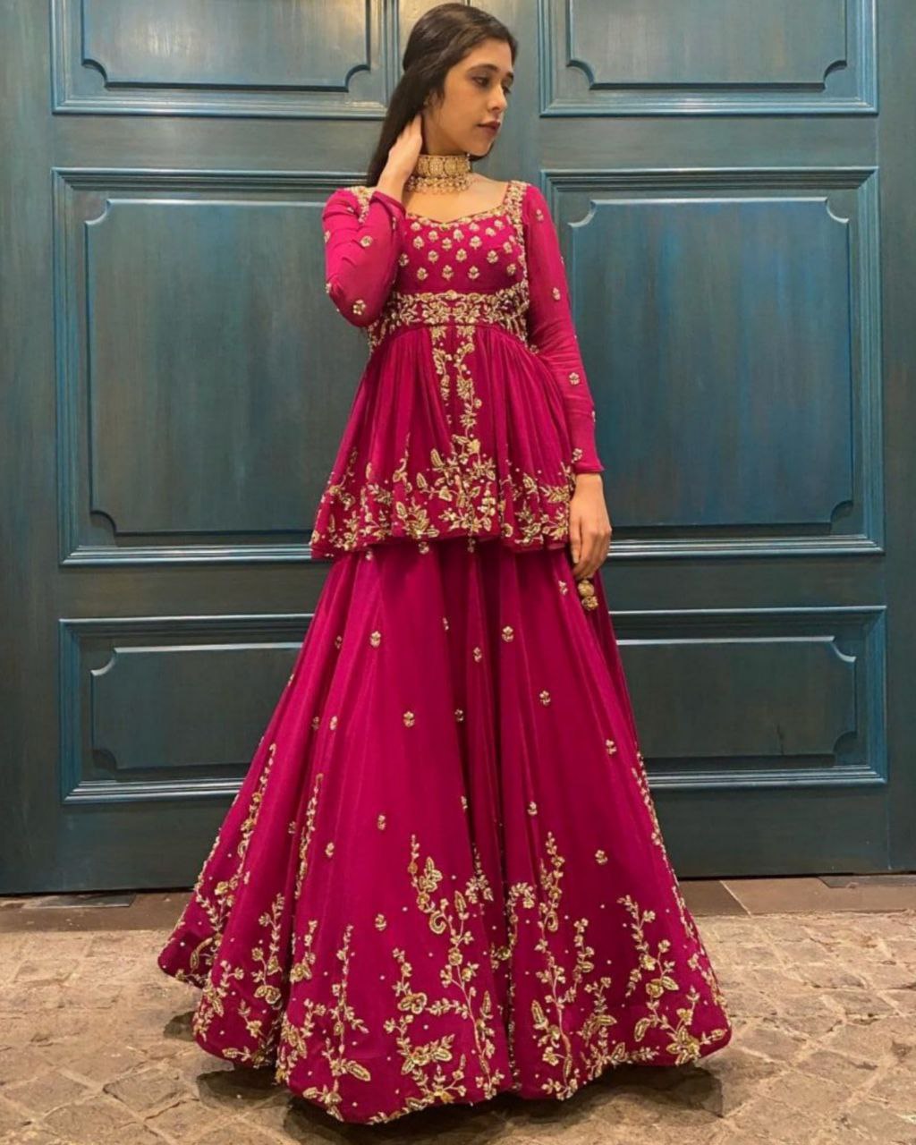 Hot pink sale lehenga choli