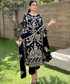 Aromatic Black Pure Georgette Embroidery Work Pakistani Salwar Suit With Dupatta