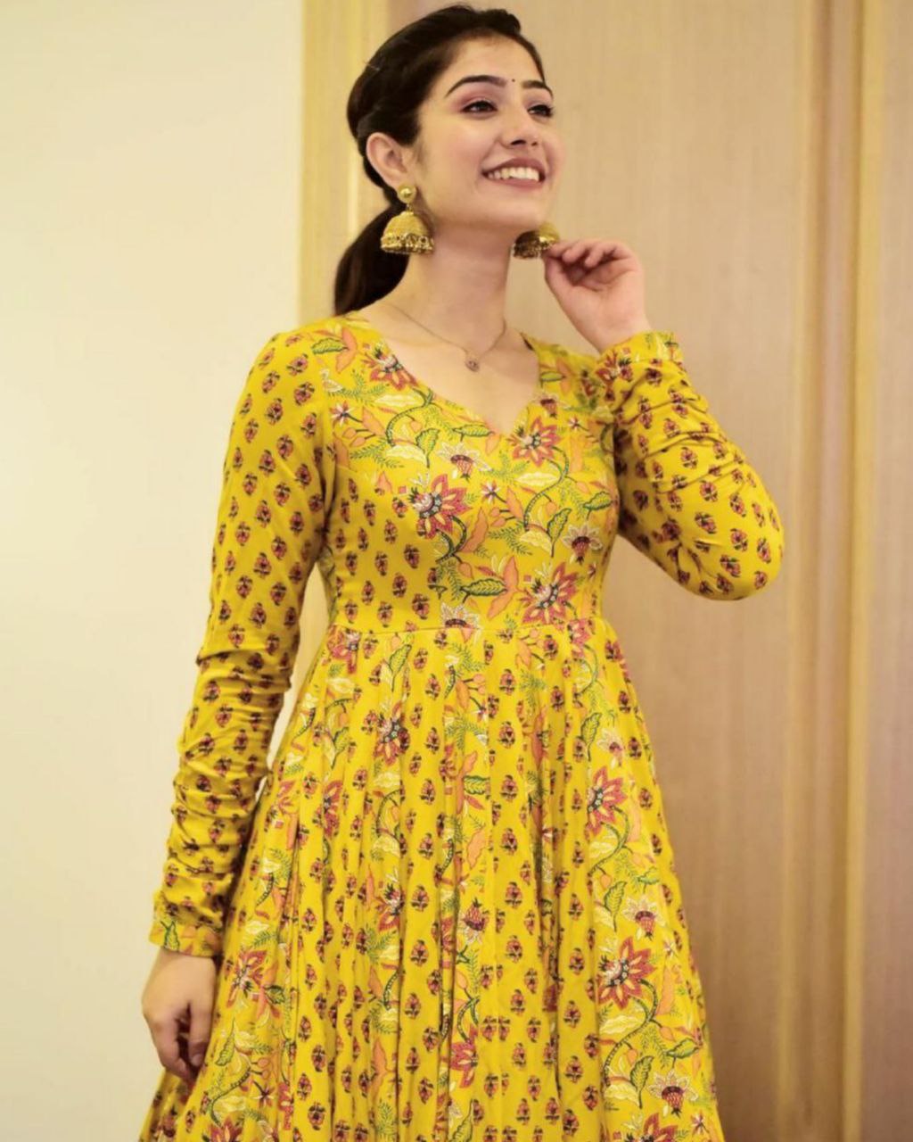 Fascinating Yellow Color Art Silk Fabric Anarkali Suit With Contrast  Dupatta Online 177KarishmaV44002