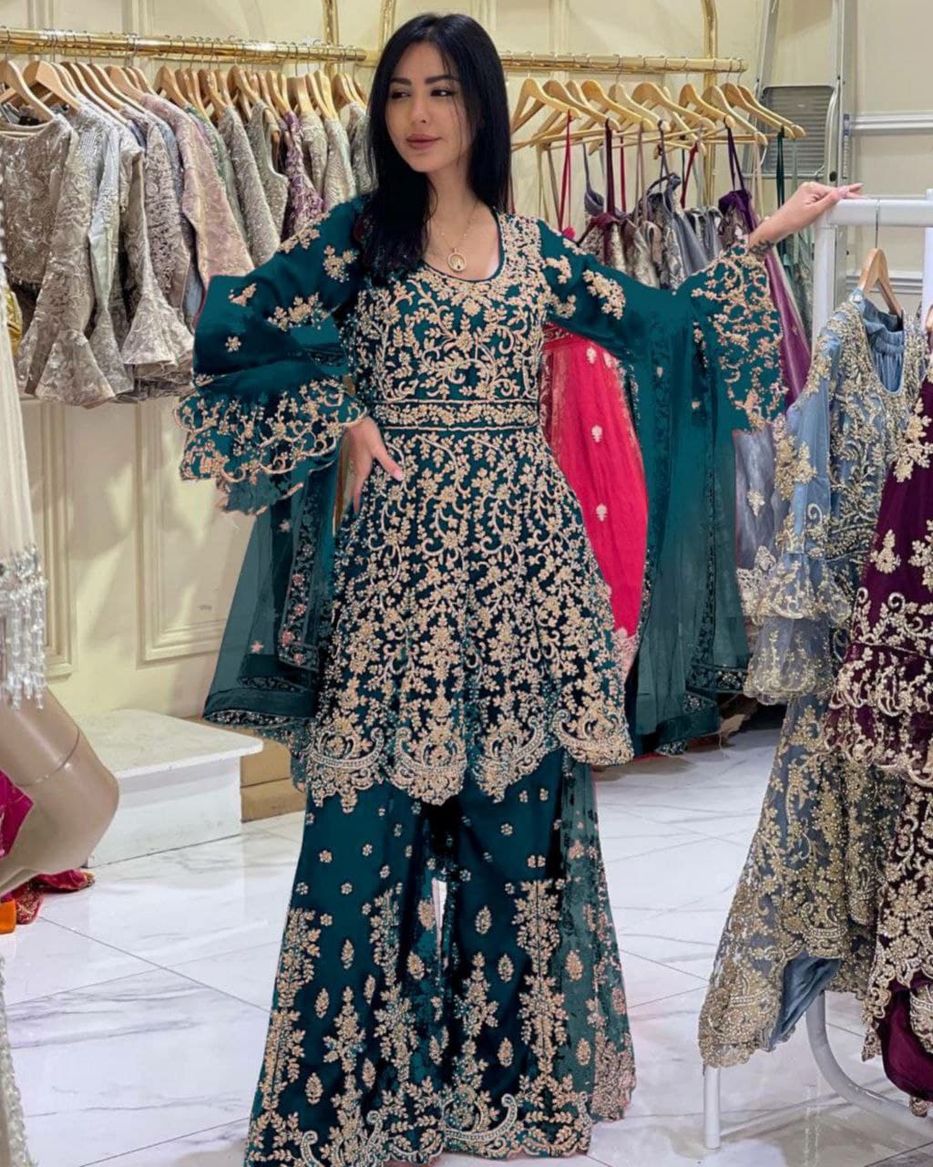 Rawayat Anarkali Designer Heavy Wedding Pakistani Dress
