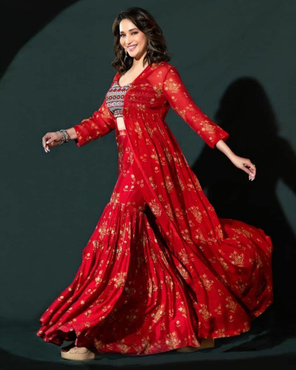Buy KREATAGHNA COLLECTION Women's Georgette Thread Sequin Embrodiery Work  Full Stitched Jacket Style Sharara Suit Red Online at Best Prices in India  - JioMart.